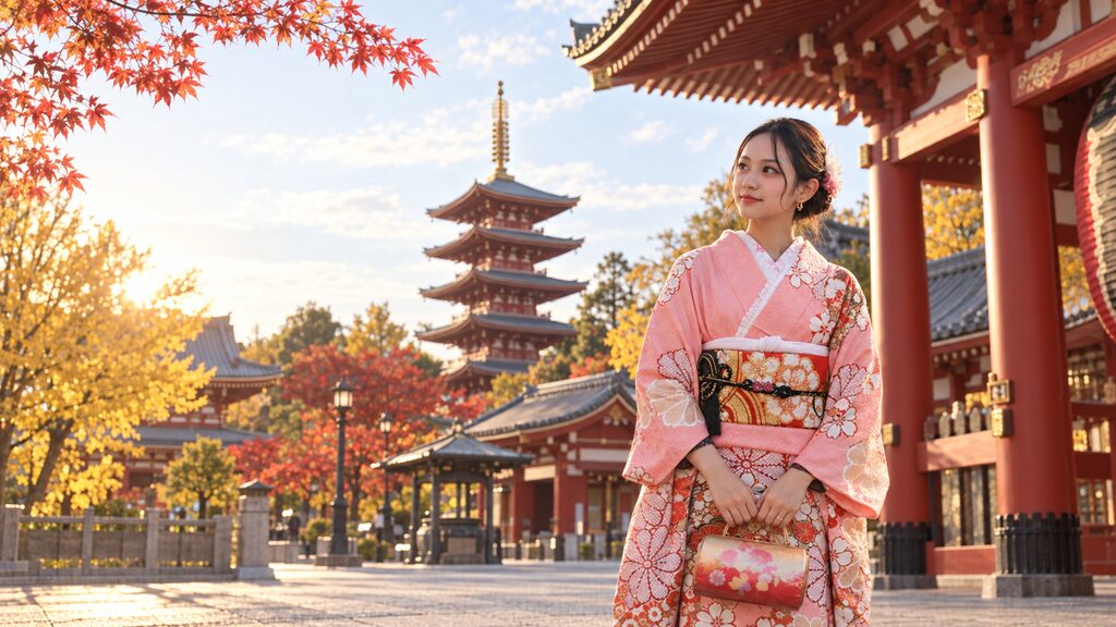 Explore Autumn in Asakusa in Kimono｜A Guide to Fall Colors Around Senso-ji